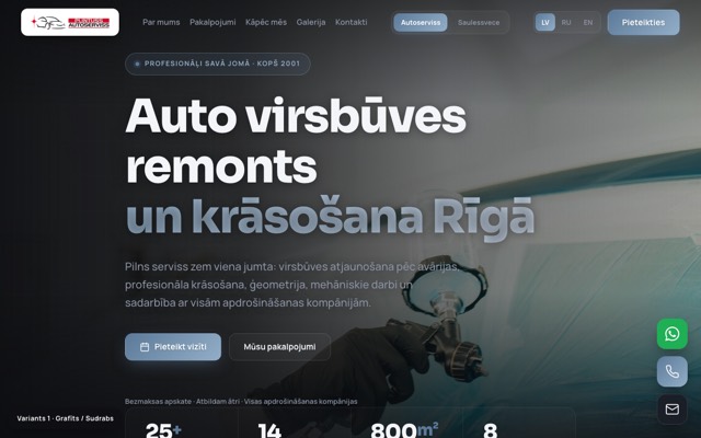 Screenshot of the delivered site — PLINTUSS — body & paint